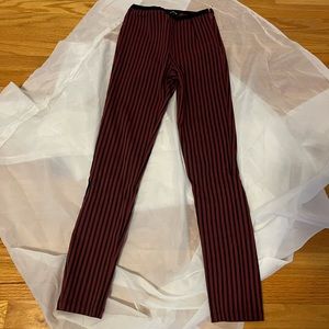 Burgundy striped dress pants, sz medium